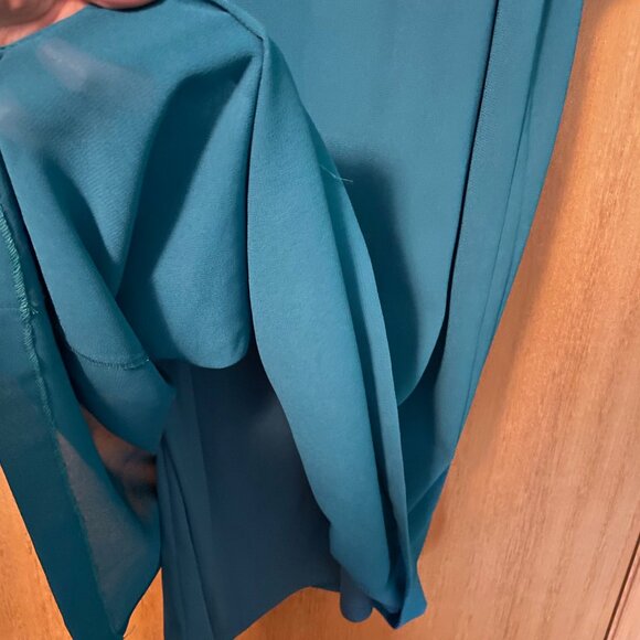 Blue Tank Top Maxi Dress with Wide straps + blouse with embroidery beaded detail - Picture 7 of 12